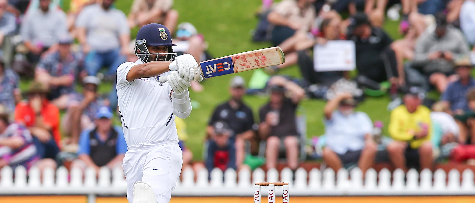 Logo of Rahane averages 50 against New Zealand in Tests with two 100s and a fifty.