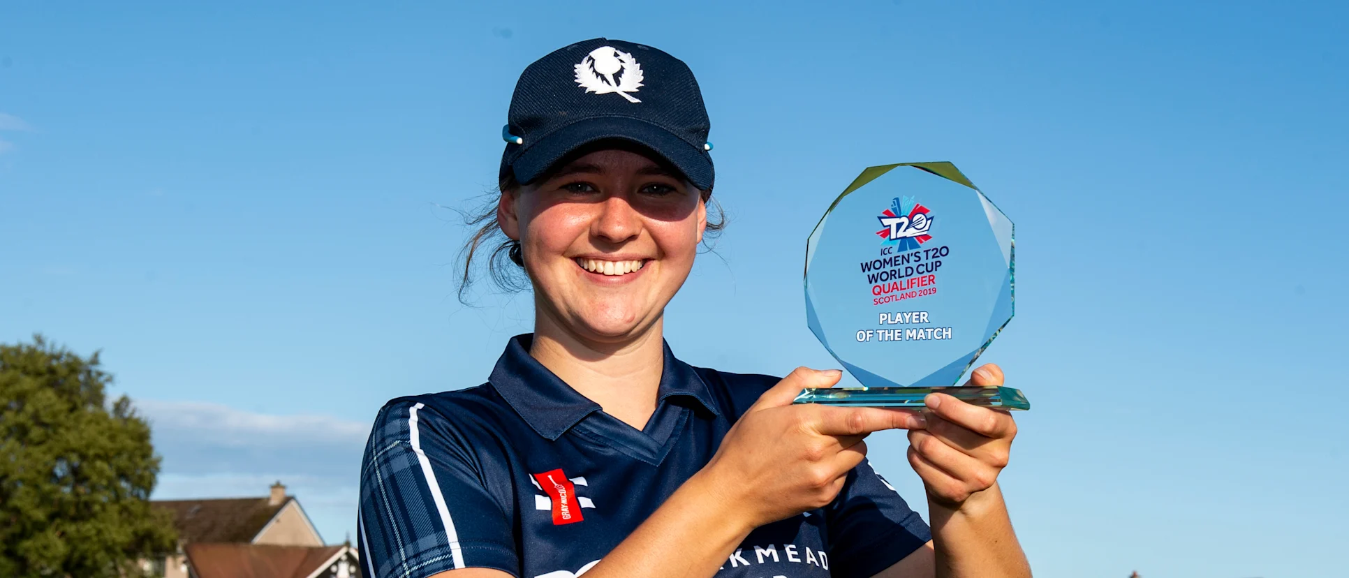 Logo of Player of the match, Scotland captain, Kathryn Bryce.