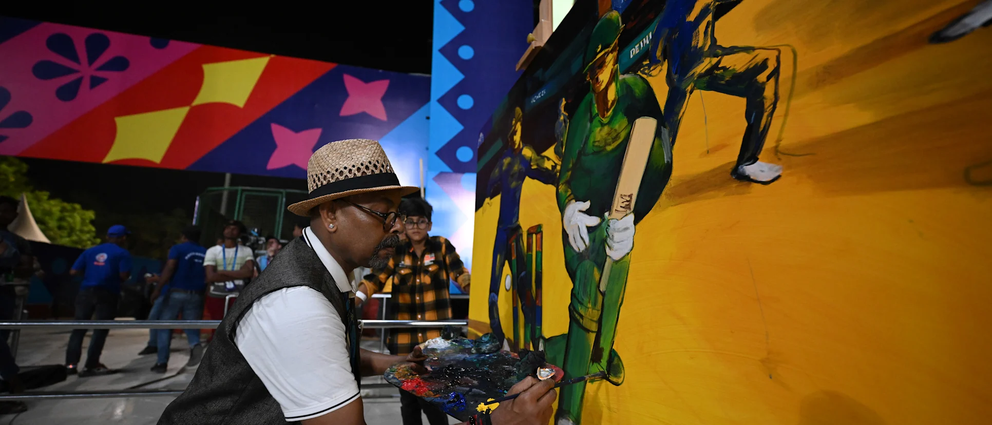 Logo of ‘Cricket’s Greatest Canvas’ with Padma Shri Indian painter Paresh Maity