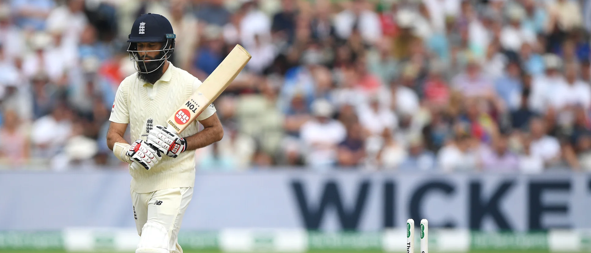 Logo of Moeen Ali registered scores of 0 and 4 at Egdbaston, falling to Nathan Lyon on both occasions.