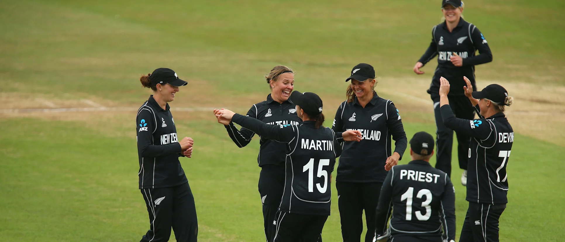 New Zealand women celebrating