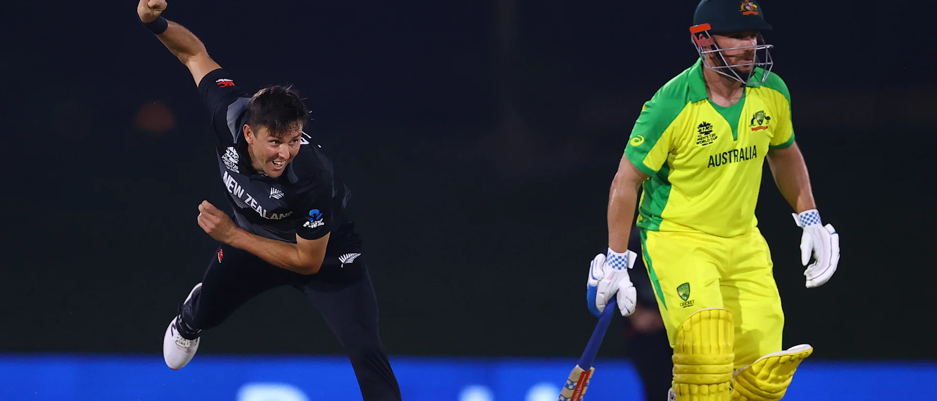 Logo of New Zealand Australia Trent Boult Aaron Finch