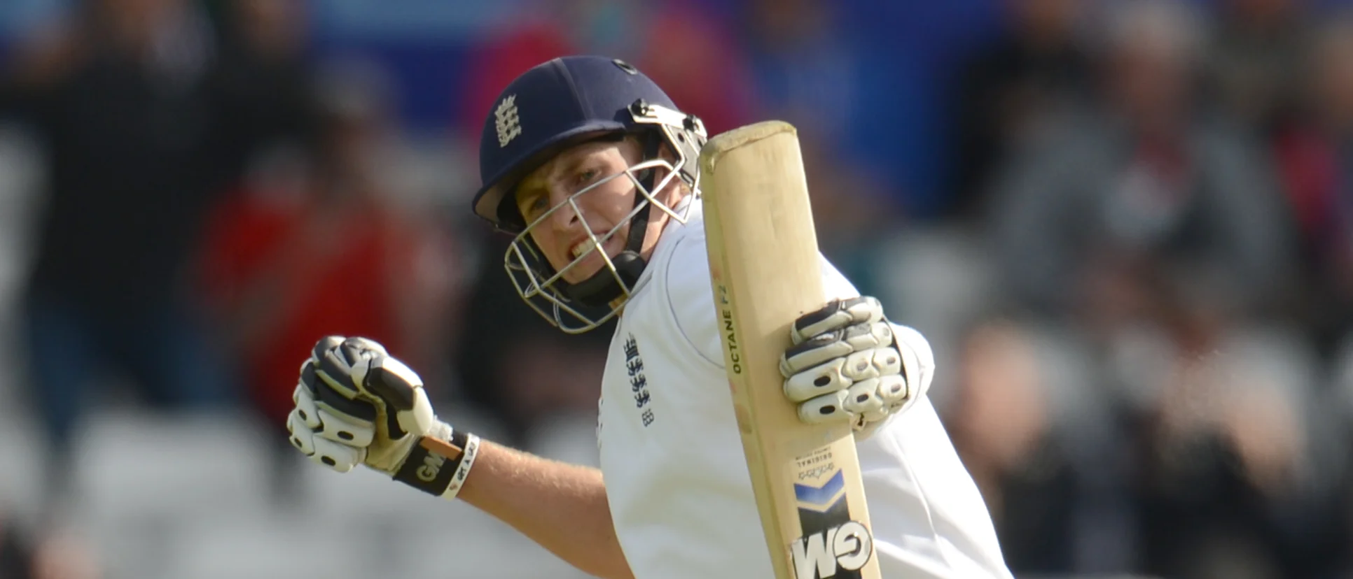 Joe Root brings up his maiden Test century.