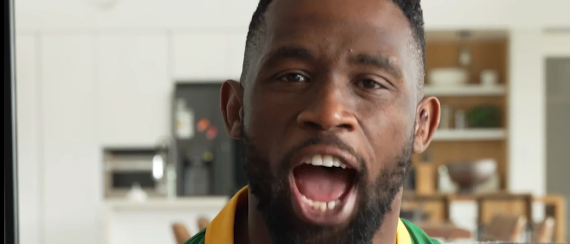 Logo of Springbok captain Siya Kolisi dons a Protea jersey