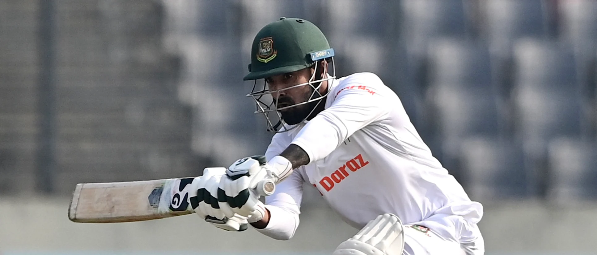 Logo of Bangladeshs Litton Das plays a shot during the third day of the second cricket Test match between Bangladesh and India 1920x1080