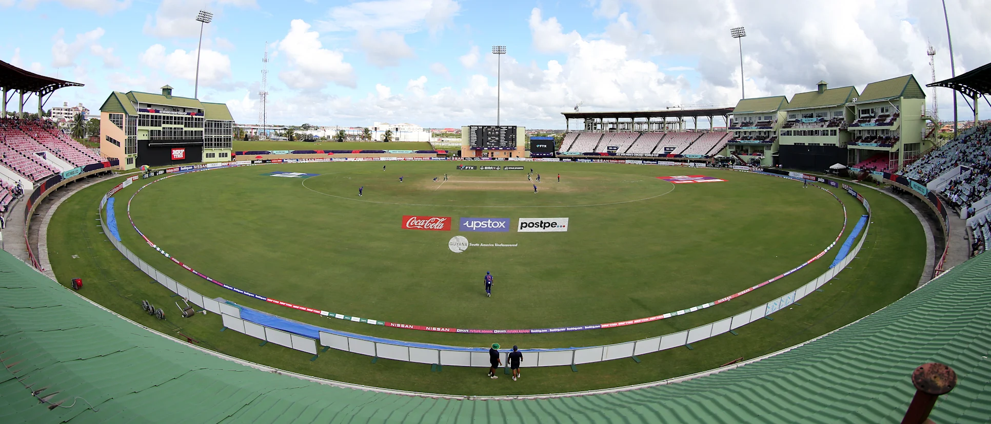 Logo of General view of play during the ICC U19 Men's Cricket World Cup match between India and South Africa at Providence Stadium on January 15, 2022 in Georgetown, Guyana.