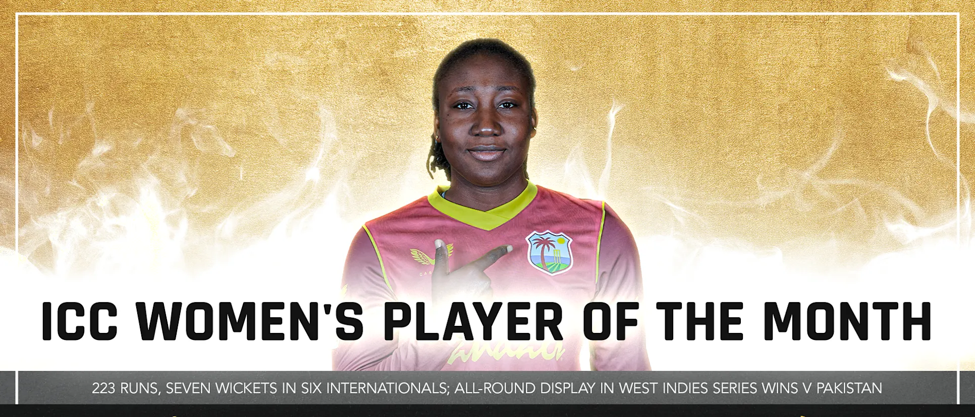 Logo of Stafanie Taylor - ICC Player of the Month for July