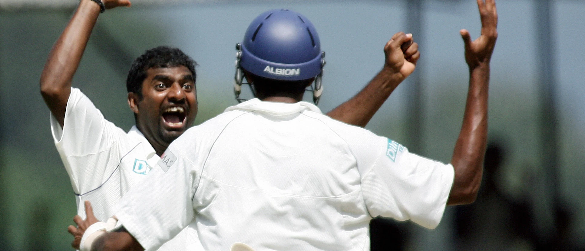 Logo of Muttiah Muralitharan's unbridled joy after eclipsing Shane Warne.