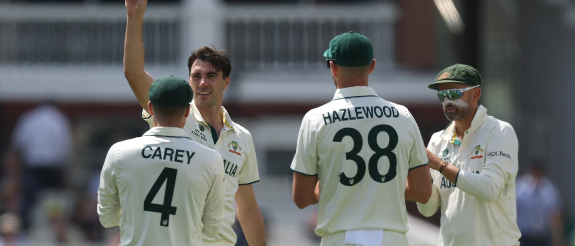 Logo of Australians celebrate a wicket