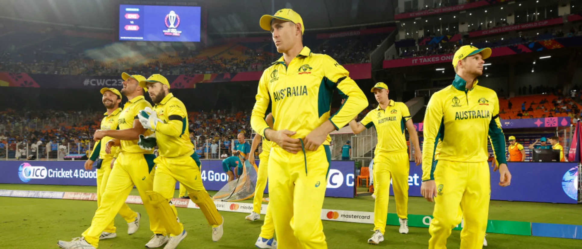 Logo of Australia wear black armbands in Ahmedabad