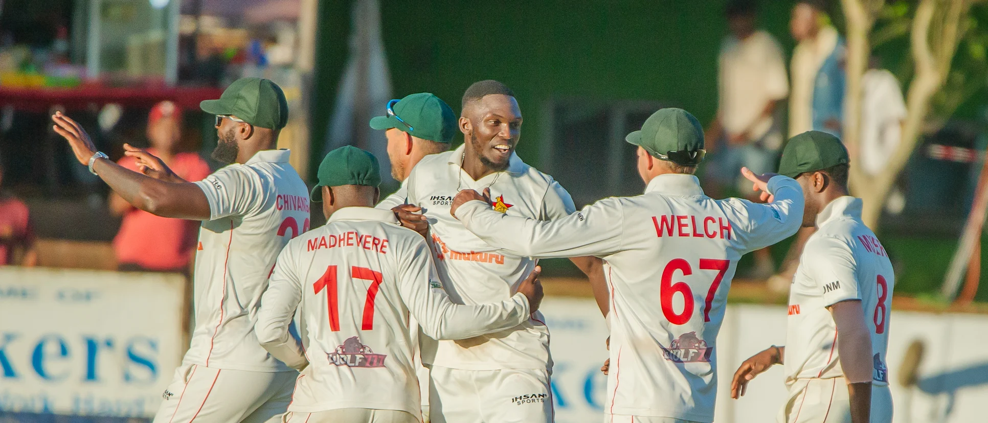 Kundai Matigimu celebrates after taking a wicket
