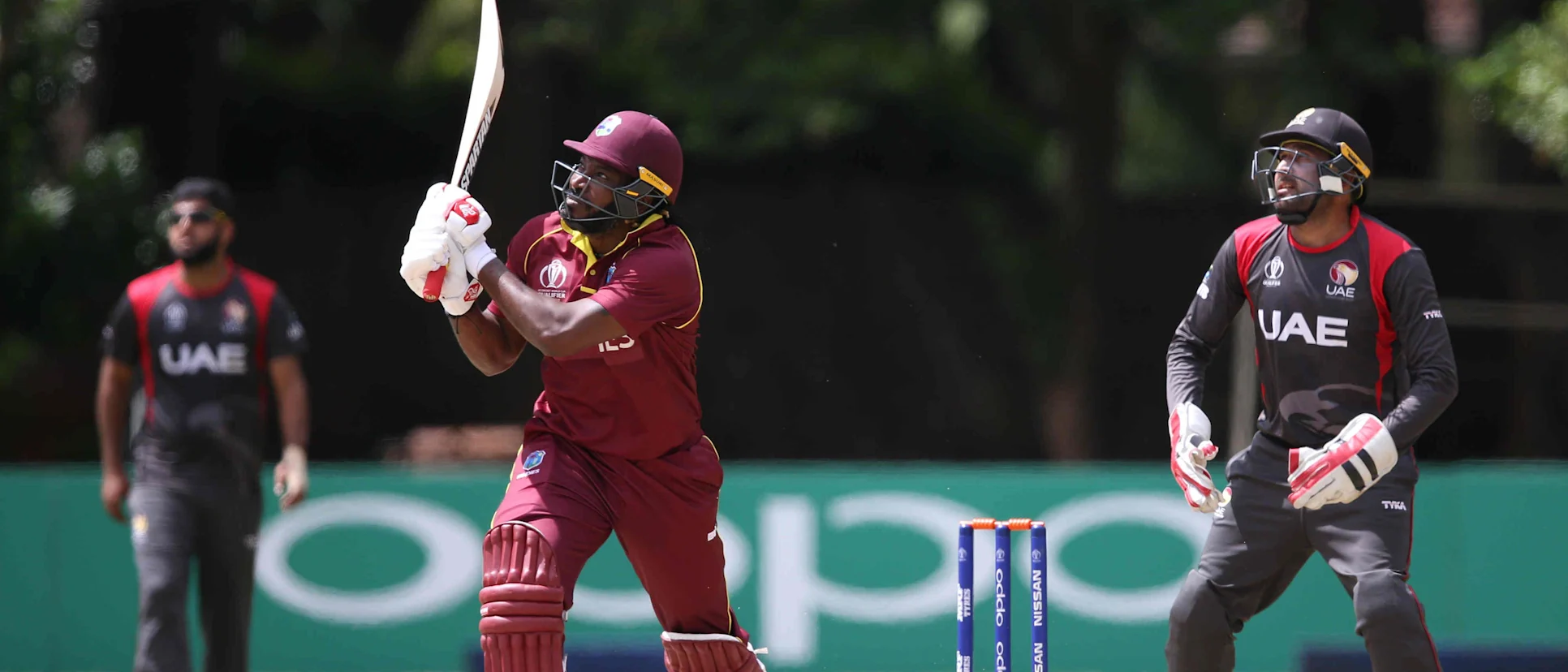 Logo of Chris Gayle struck 123 in 91 balls with seven fours and 11 sixes