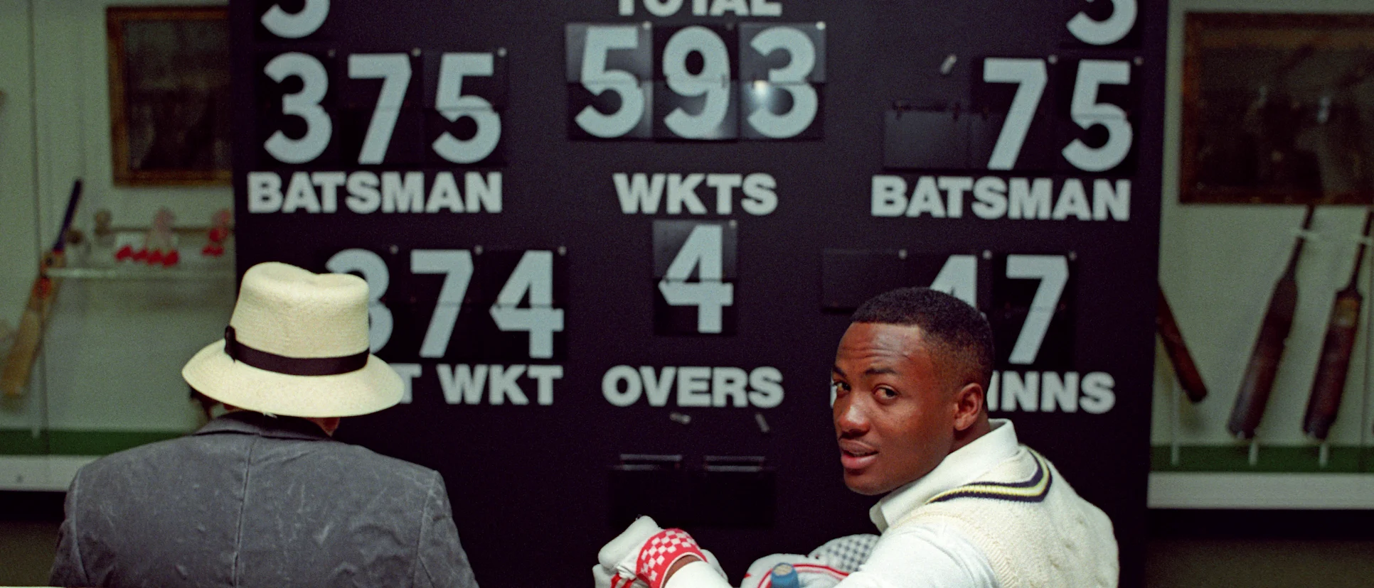 Logo of 375 v England: "He is the only batsman today who plays the game the way it should be played – with his bat"