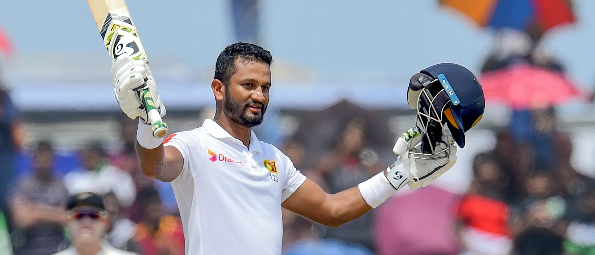 Logo of Skipper Karunaratne scored 122 at Galle, his first Test ton in 11 matches