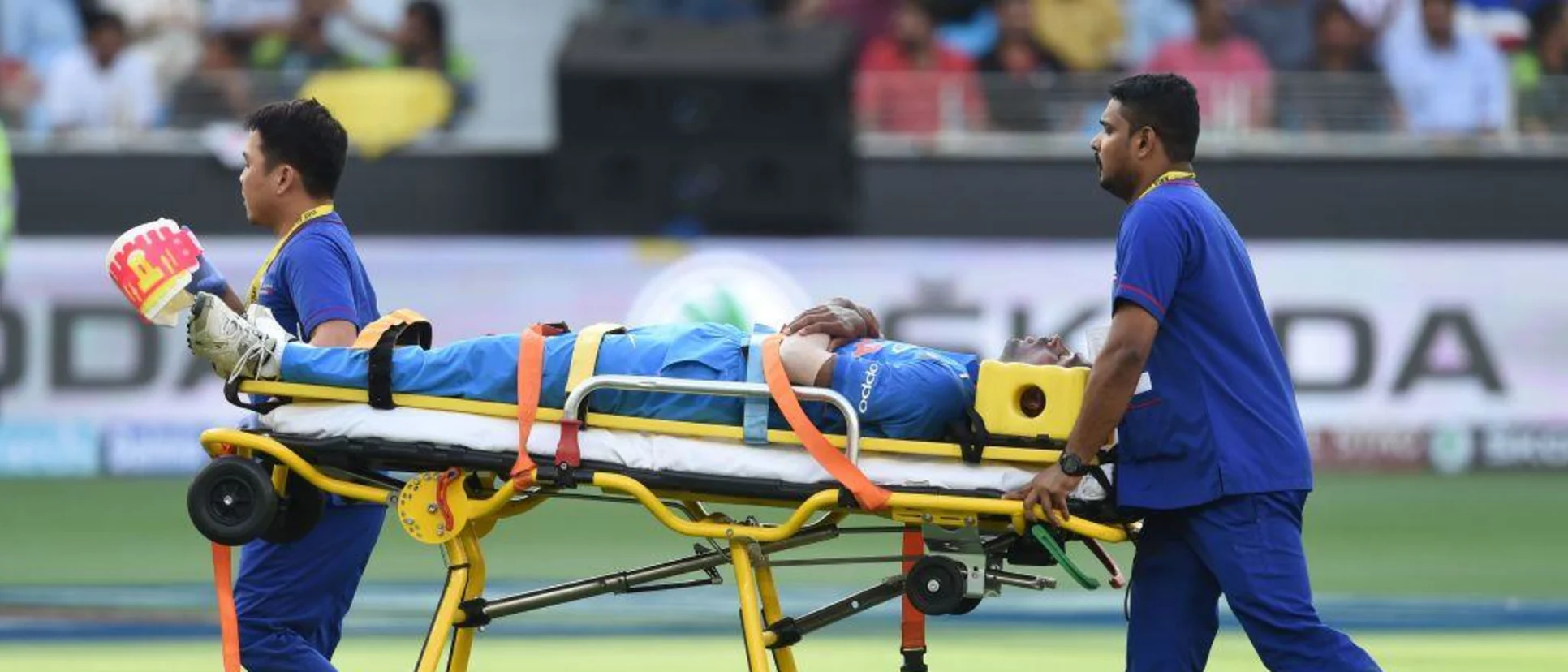 Logo of Hardik Pandya had to be stretchered off during the Asia Cup