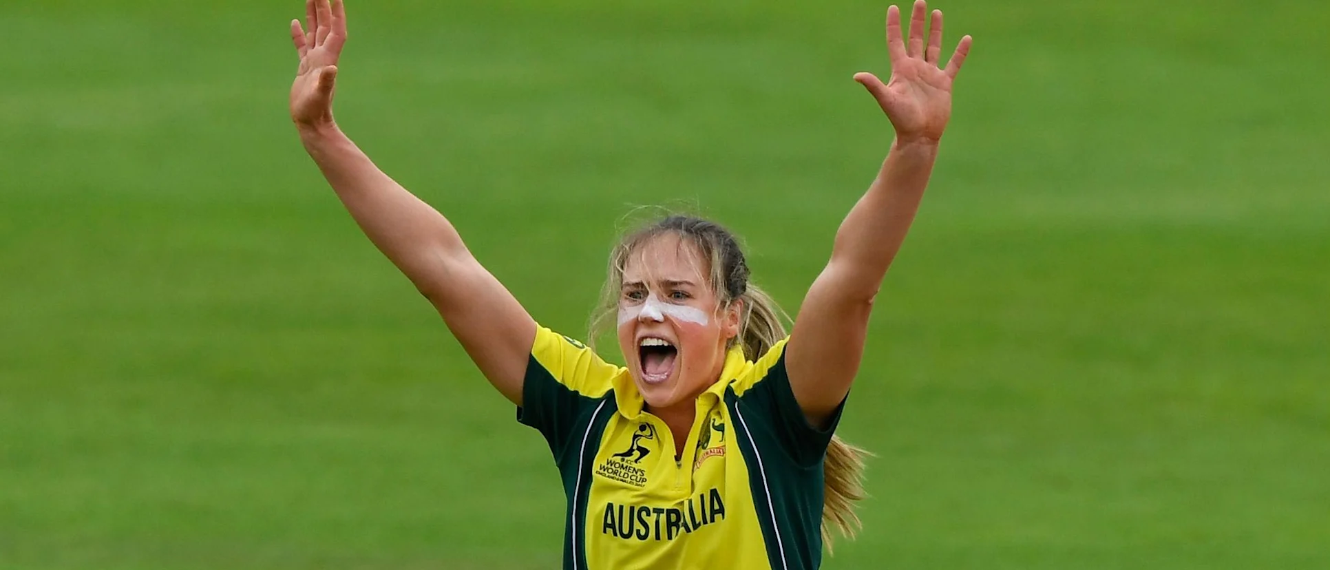 Logo of Ellyse Perry took three wickets or 47 in her nine overs to restrict West Indies to 204 all out.