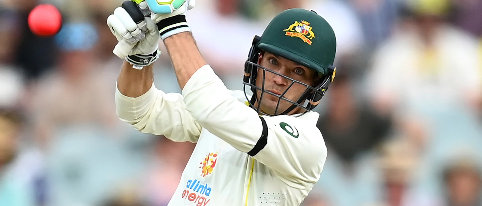 Logo of Alex Carey of Australia bats during day two of the Second Test match in the Ashes series between Australia and England 1920x1080