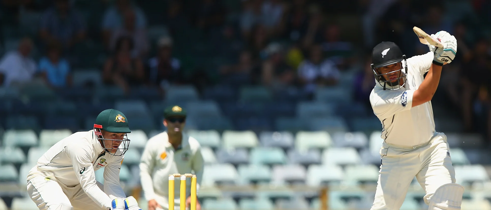Logo of Taylor batting against Australia in Perth (2015)