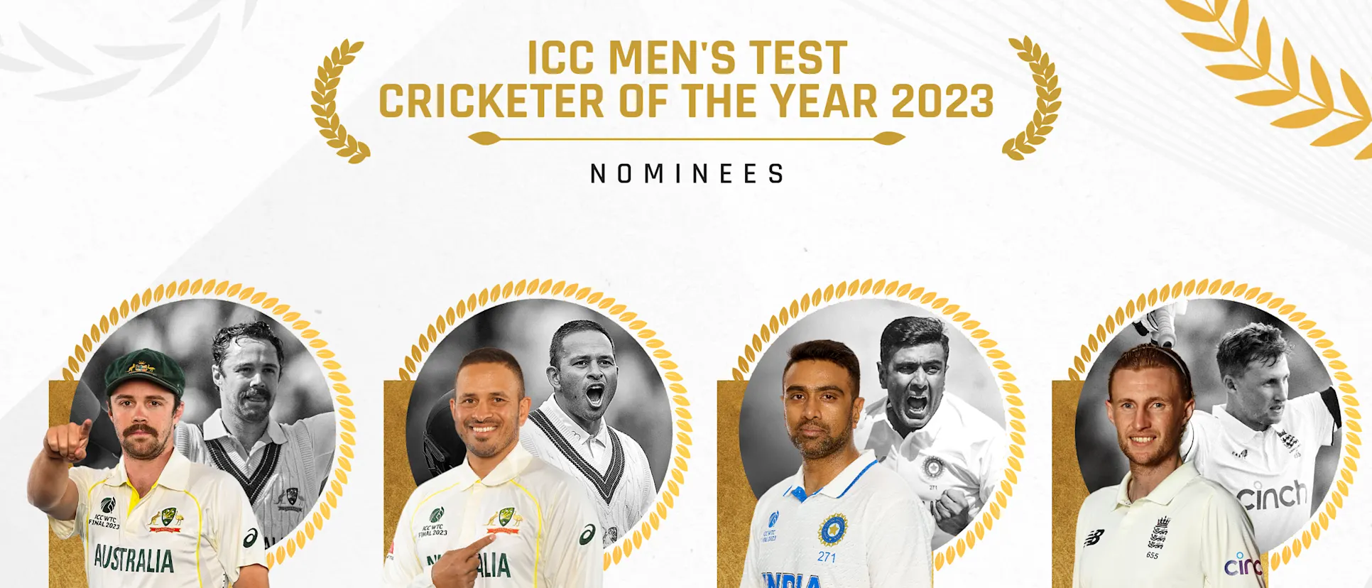 Logo of Nominees for ICC Men's Test Cricketer of the Year 2023