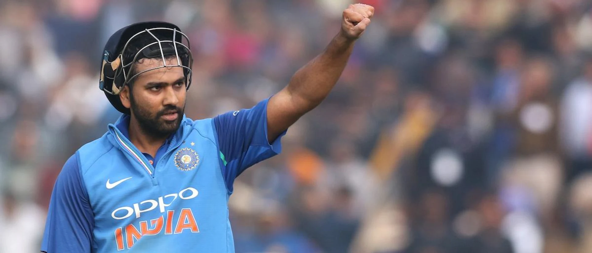 Logo of There was no stopping Rohit (208*) once he crossed his century, smashing his next 100 runs in just 36 deliveries to bring up his third double-century in ODIs as India reached a towering 392 for 4 in its 50 overs.