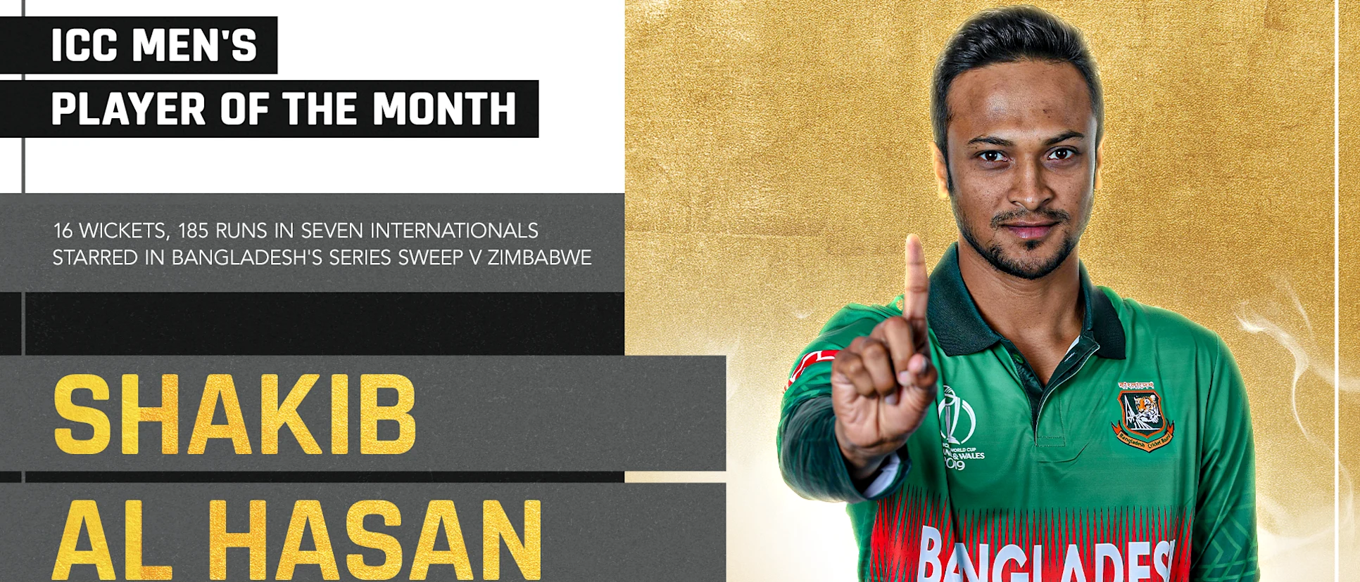Logo of Shakib Al Hasan has been voted as the ICC Men's Player of the Month for July 2021