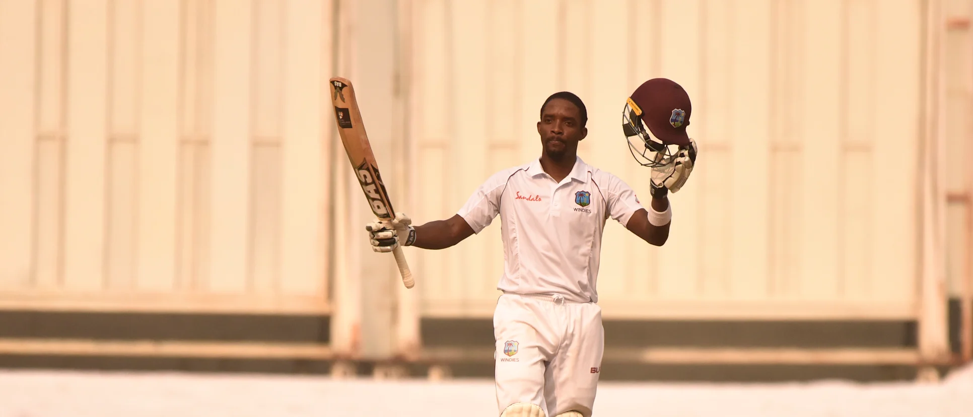 Logo of Shamarh Brooks scored his maiden Test ton in the first innings