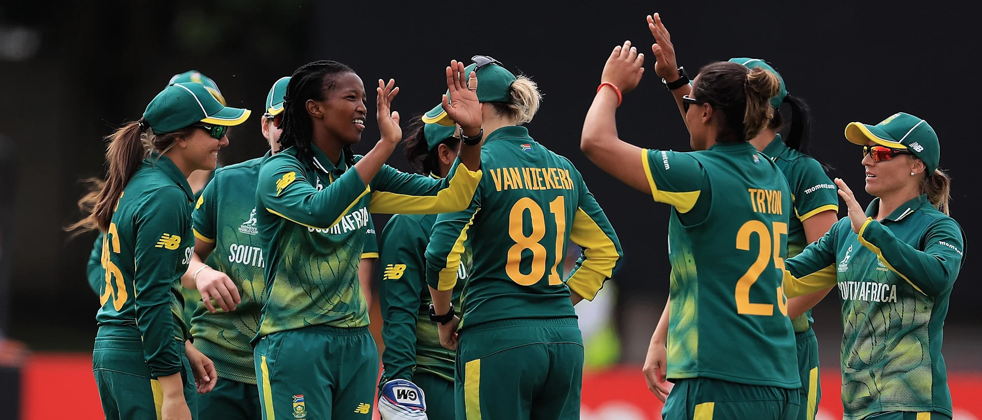 Logo of South Africa celebrate a wicket
