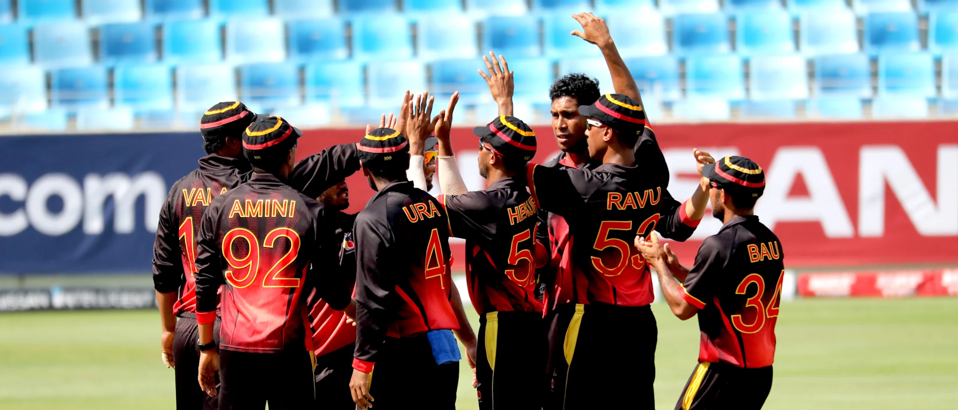 PNG celebrate their victory over Kenya