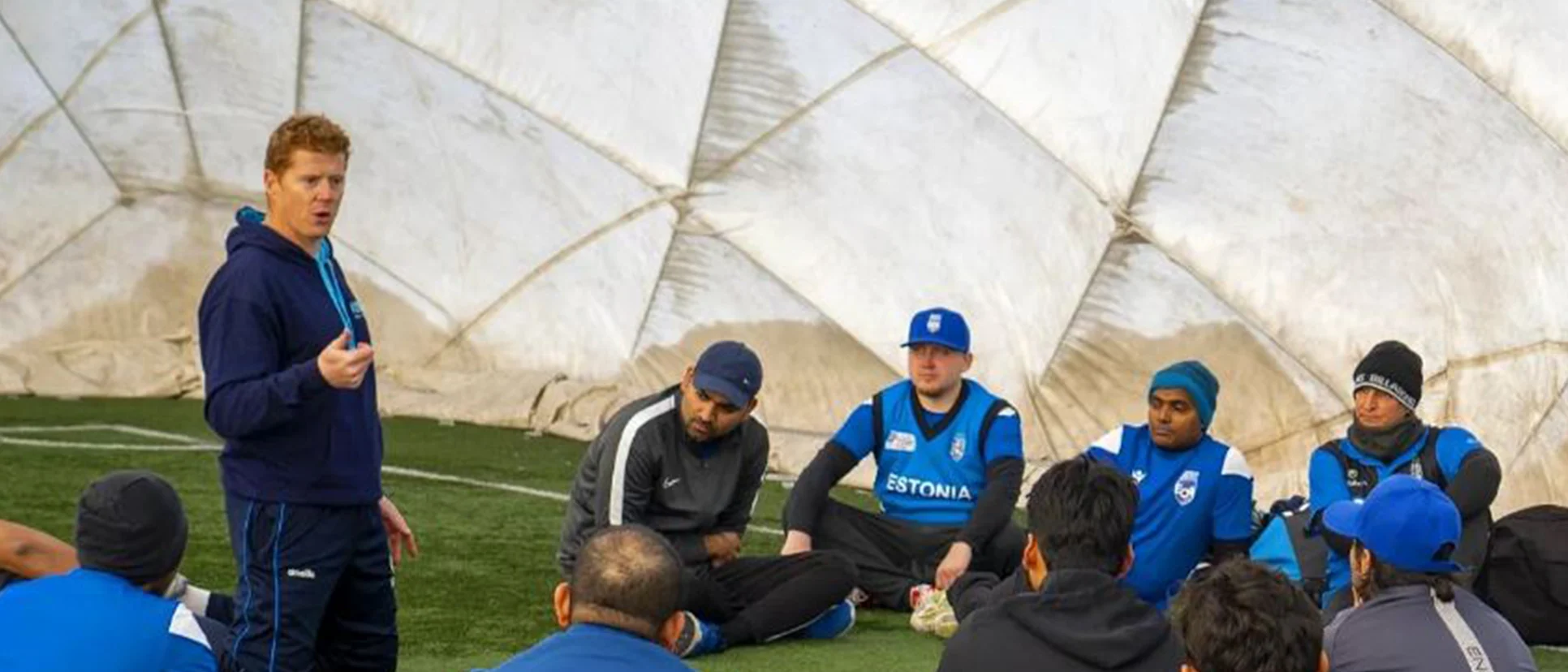 Logo of Kevin O'Brien mentoring Estonia ahead of 2024 T20 World Cup qualification.