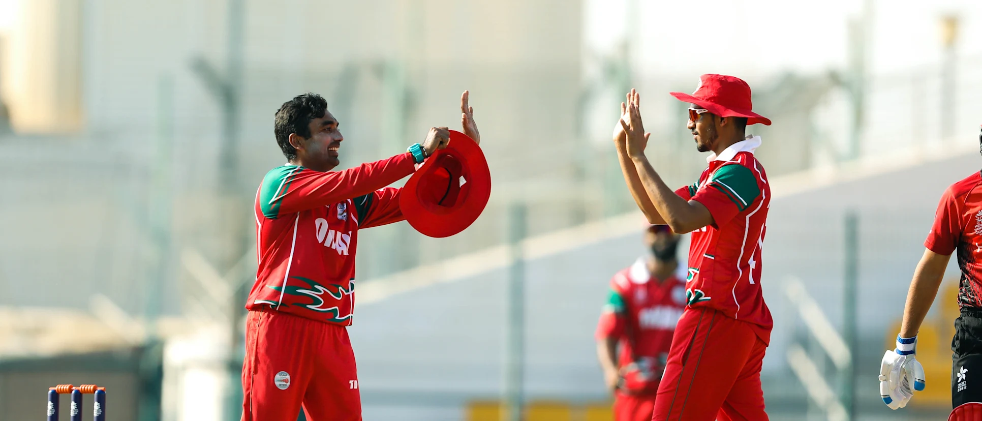 Logo of Aamir Kaleem celebrates after taking wicket.