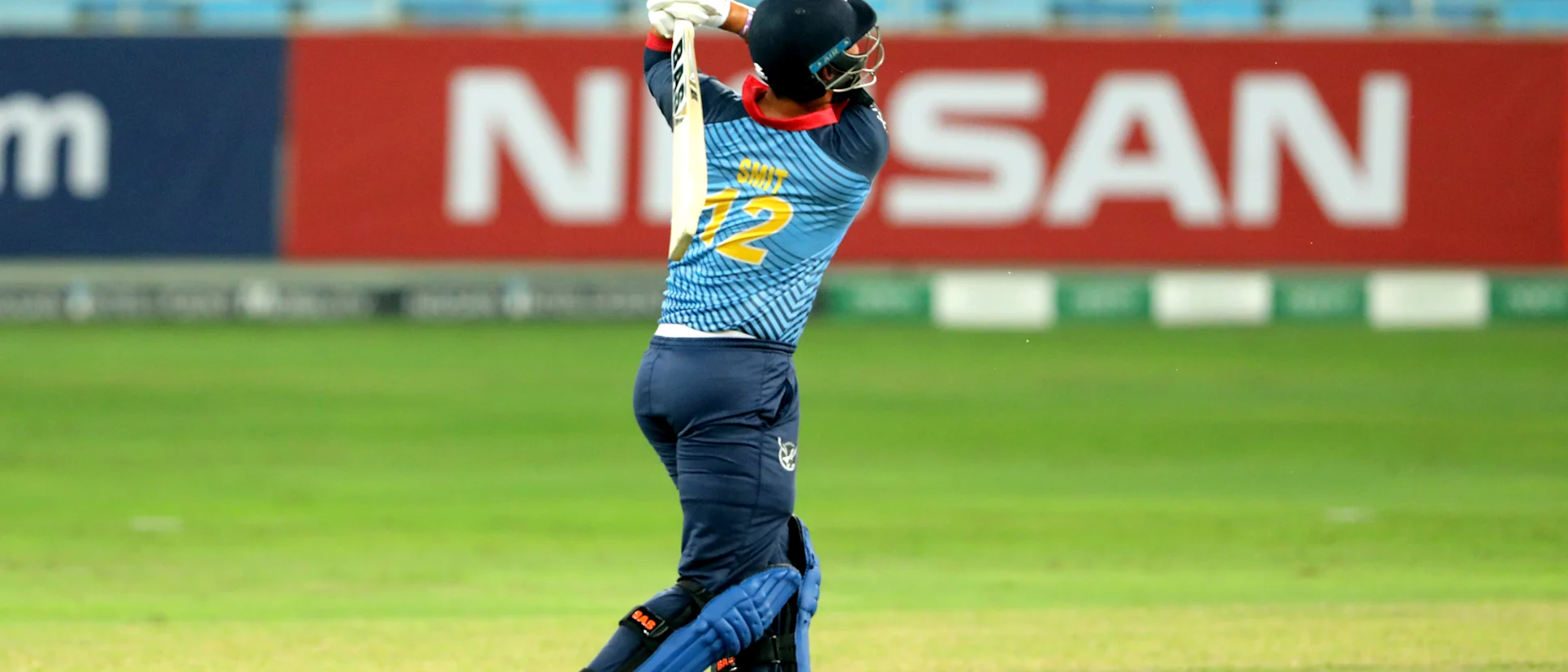 Logo of JJ Smit hits a six