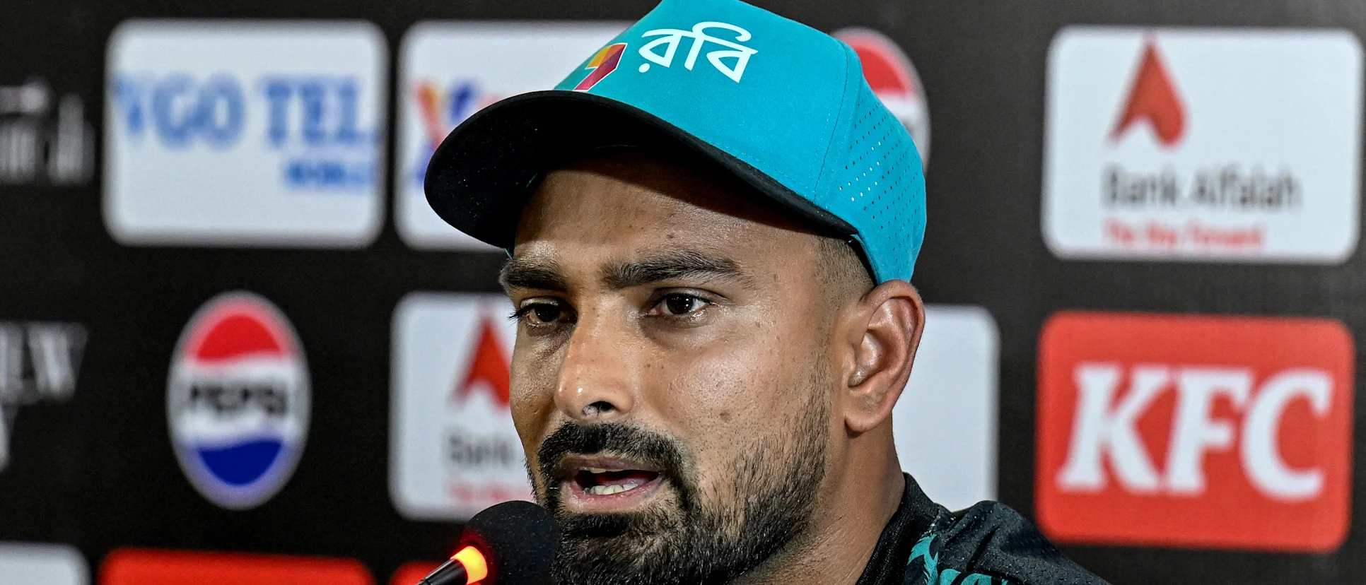Logo of Litton Das addresses the press conference on the eve of the first T20I against Pakistan
