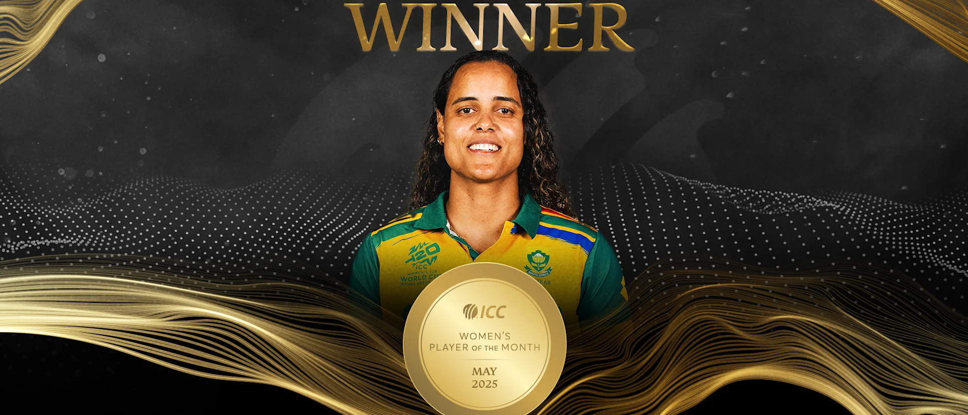 Logo of Chloe Tryon - ICC Women's Player of the Month for May'25