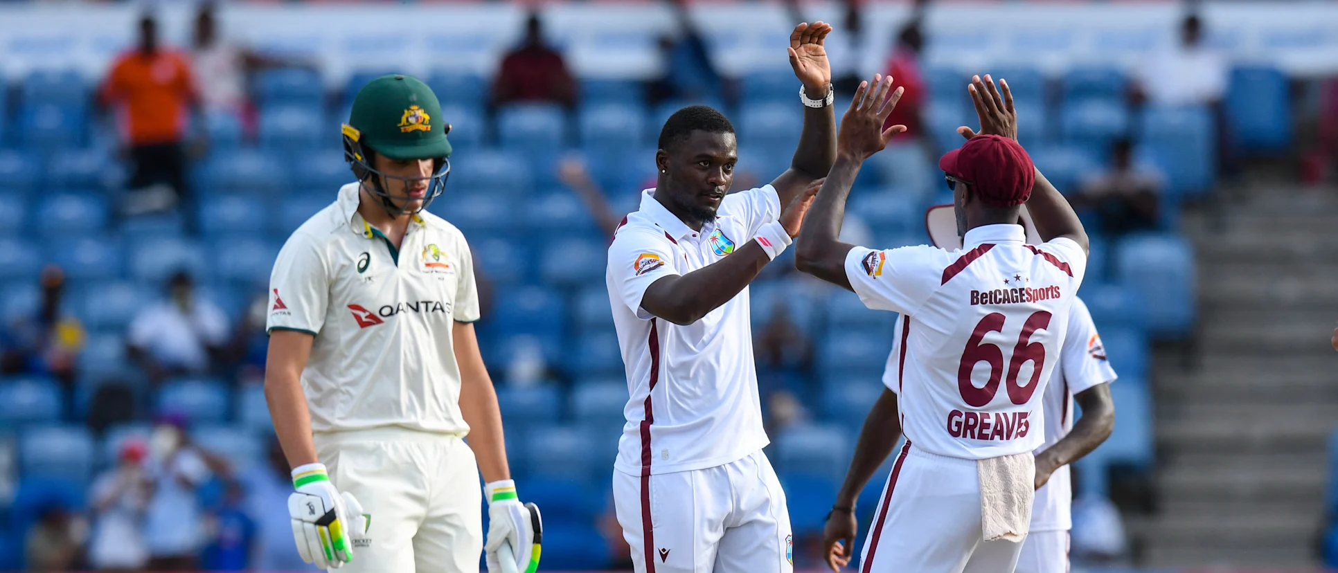 Sam Konstas was one of the two Australian wickets to fall late on Day 2
