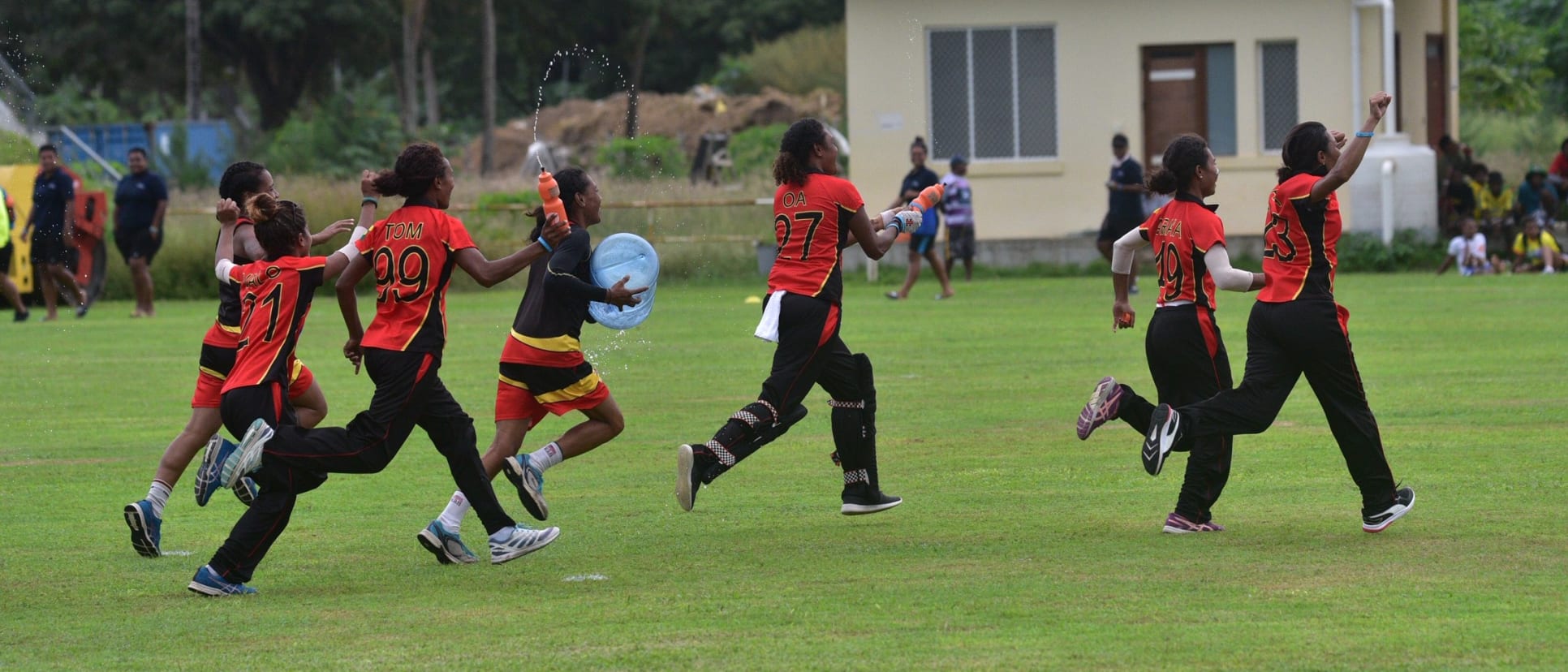 PNG celebrate after winning the Women's Qualifier EAP 2019