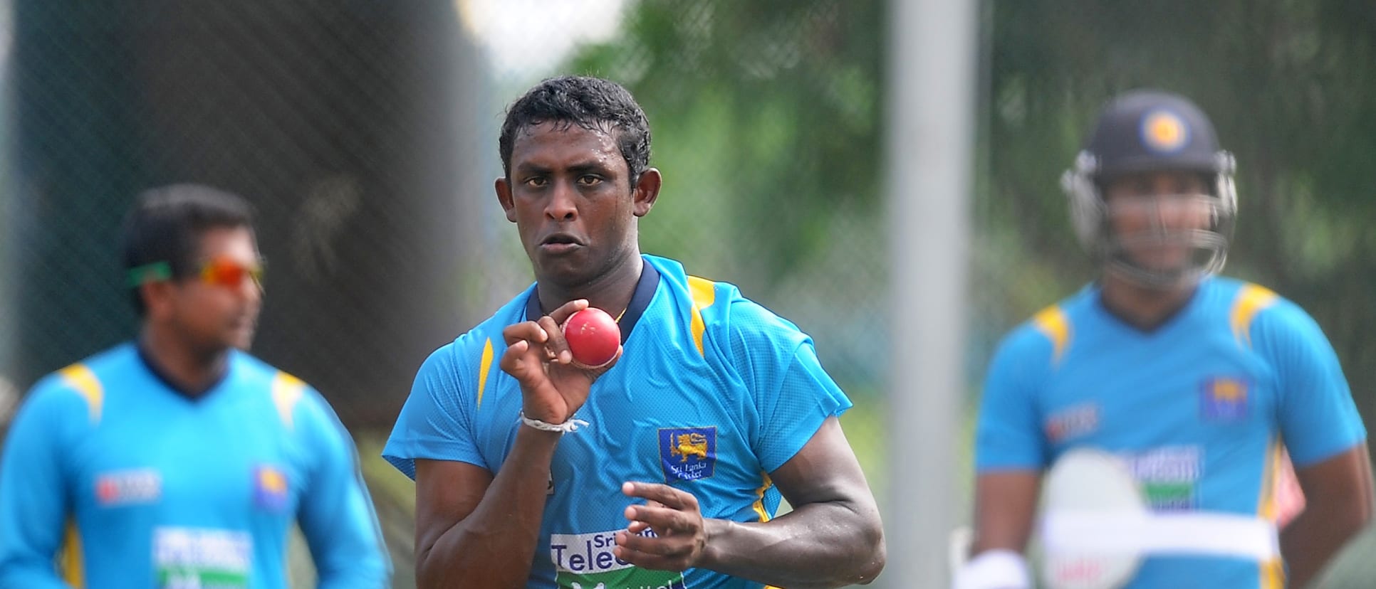 Ajantha Mendis prepares to bowl one of his signature variation balls.