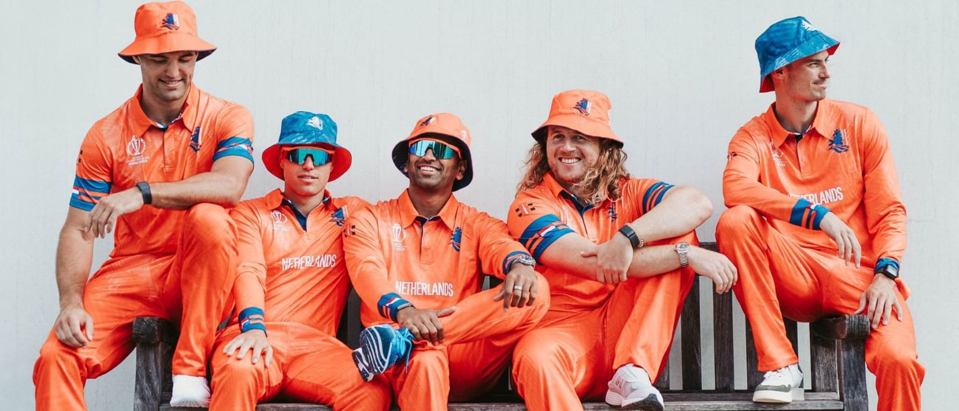 Netherlands players don the World Cup kit (Credit: KNCB)