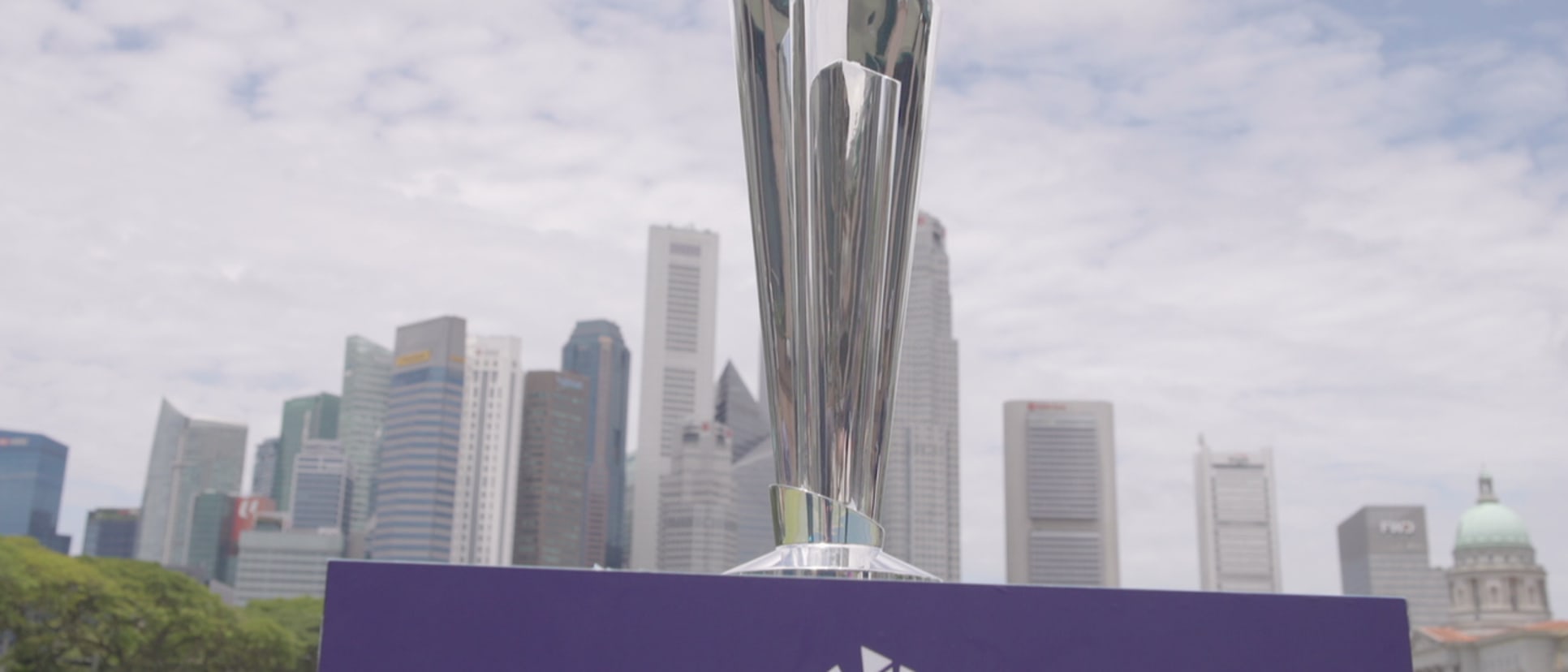 The beautiful ICC Men's T20 World Cup Trophy in a picturesque background!