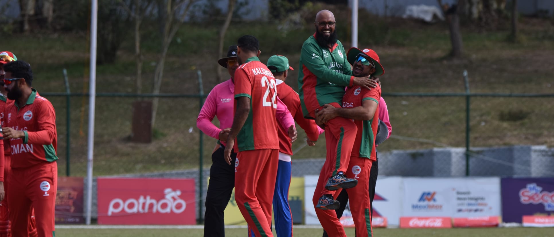Action from the ICC T20 World Cup Asia Qualifier Final