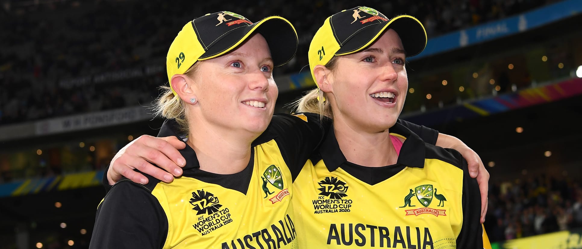 Two of the three stars to have played 200 matches for Australia's women's team.