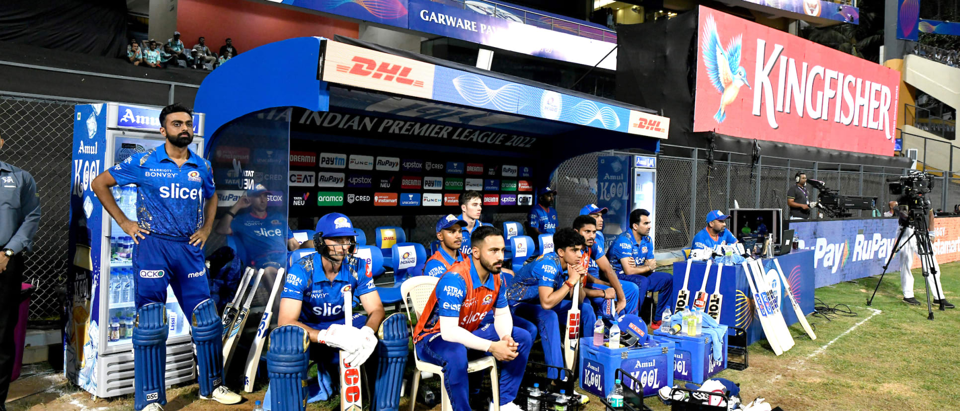 Winless Mumbai Indian's dugout during the match against Lucknow Super Giants