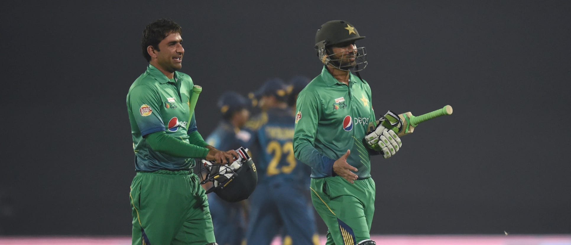 Iftikhar Ahmed (left) played his last ODI in November 2015 against England