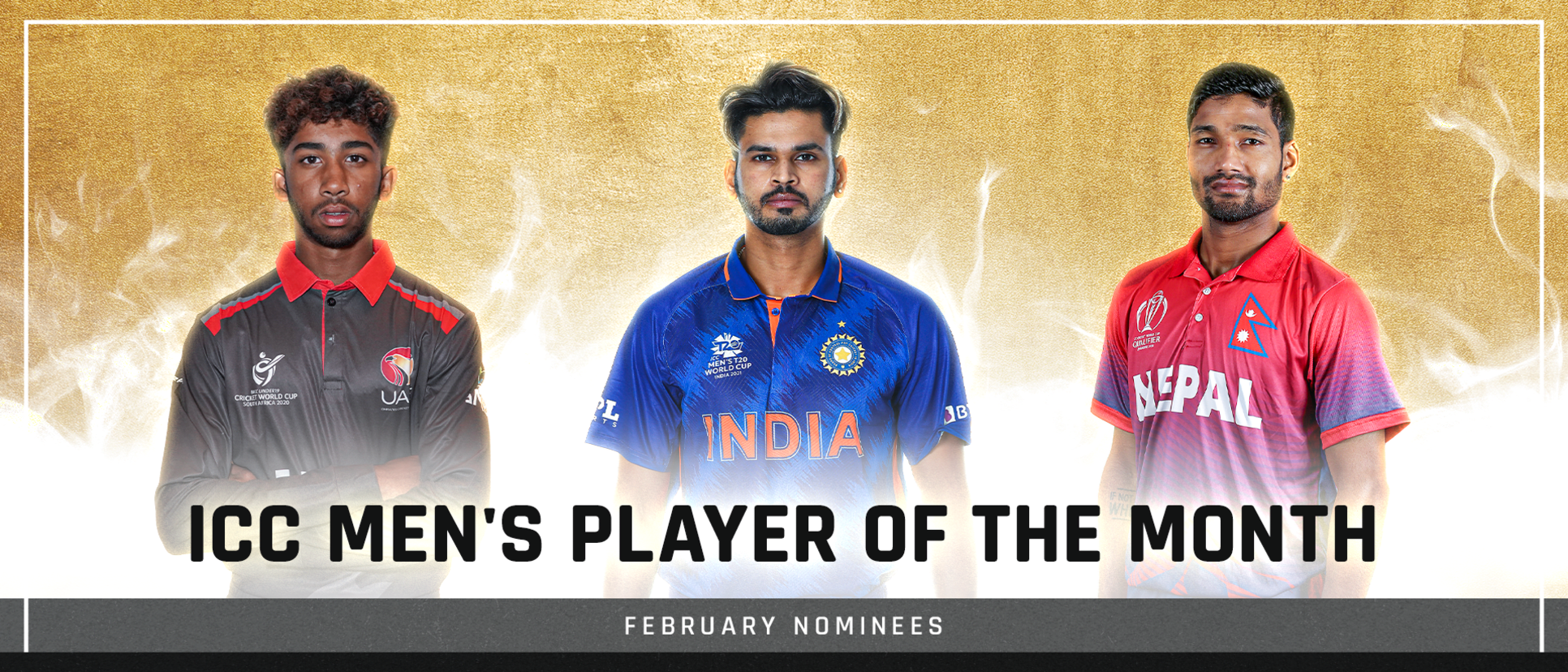 The three ICC Men's Player of the Month nominees for February 2022