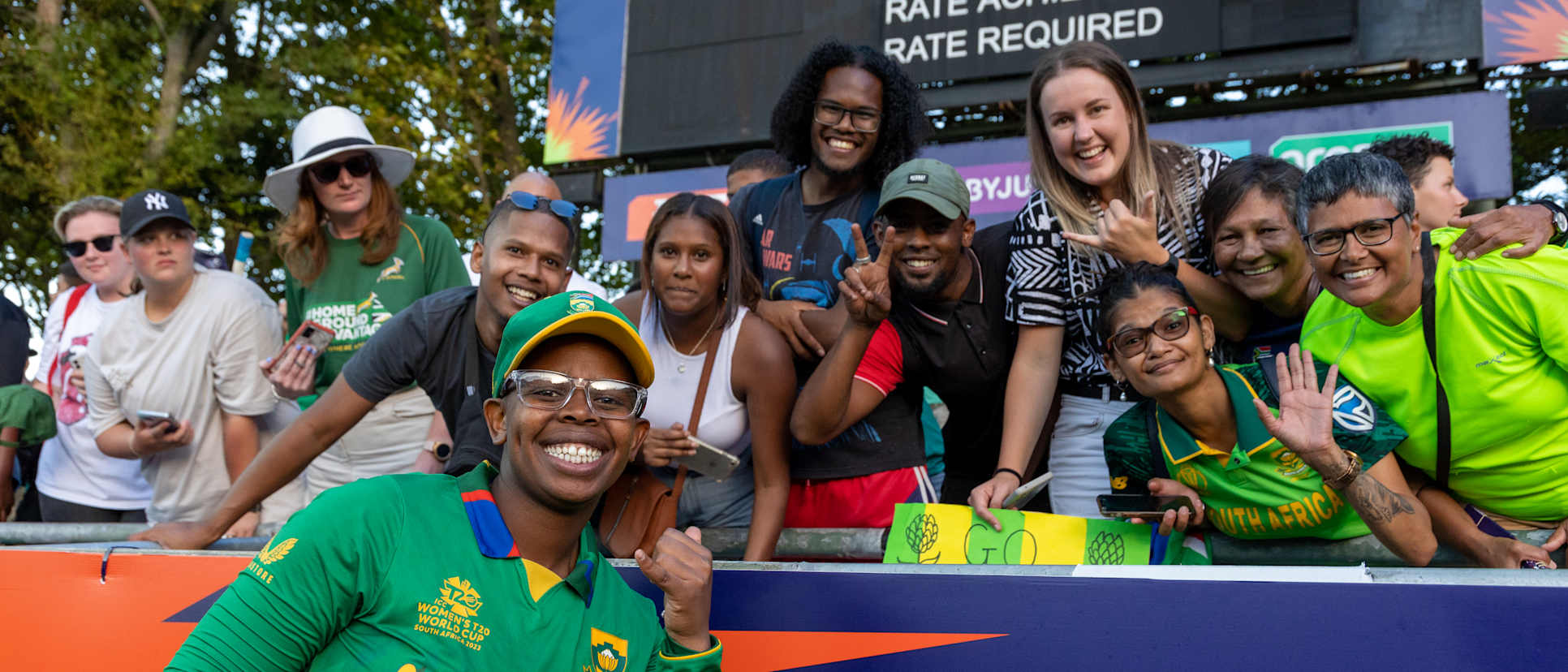 3 Sinalo Jafta during the ICC Women's T20 World Cup -semi-final applauding the Newlands crowd in Cape Town after making history to become the first South African side to reach a fina