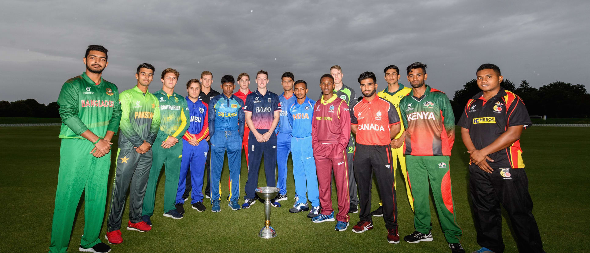 Captains at the U19CWC 2018 Opening Ceremony at Hagley Oval, Christchurch