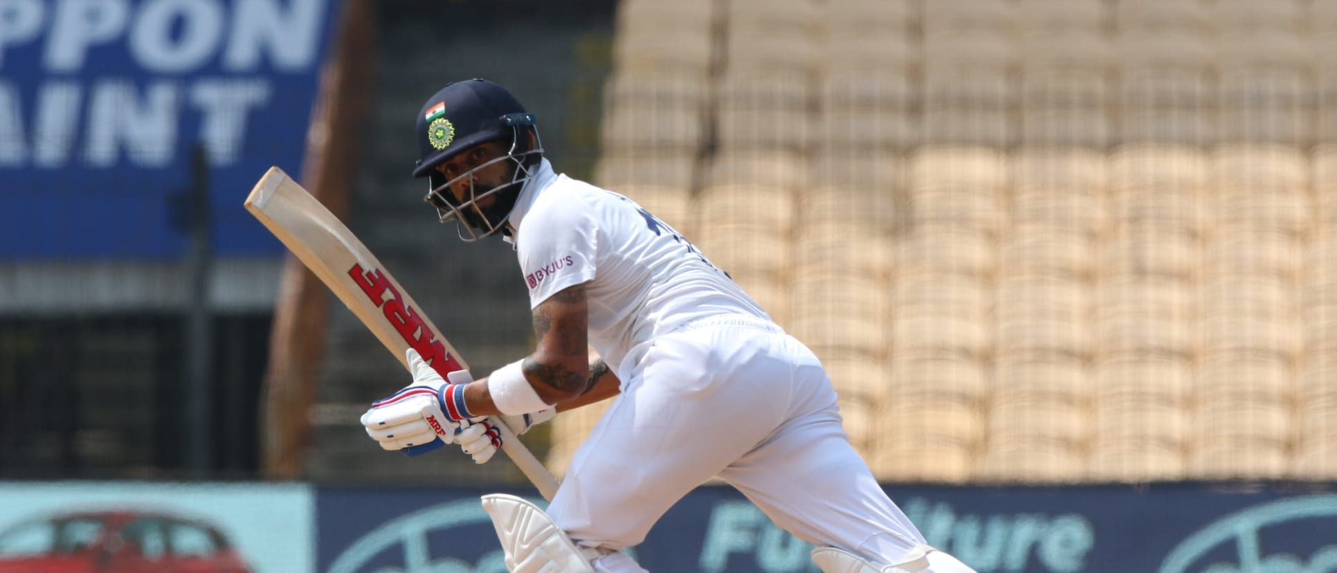 Virat Kohli bats in Chennai.