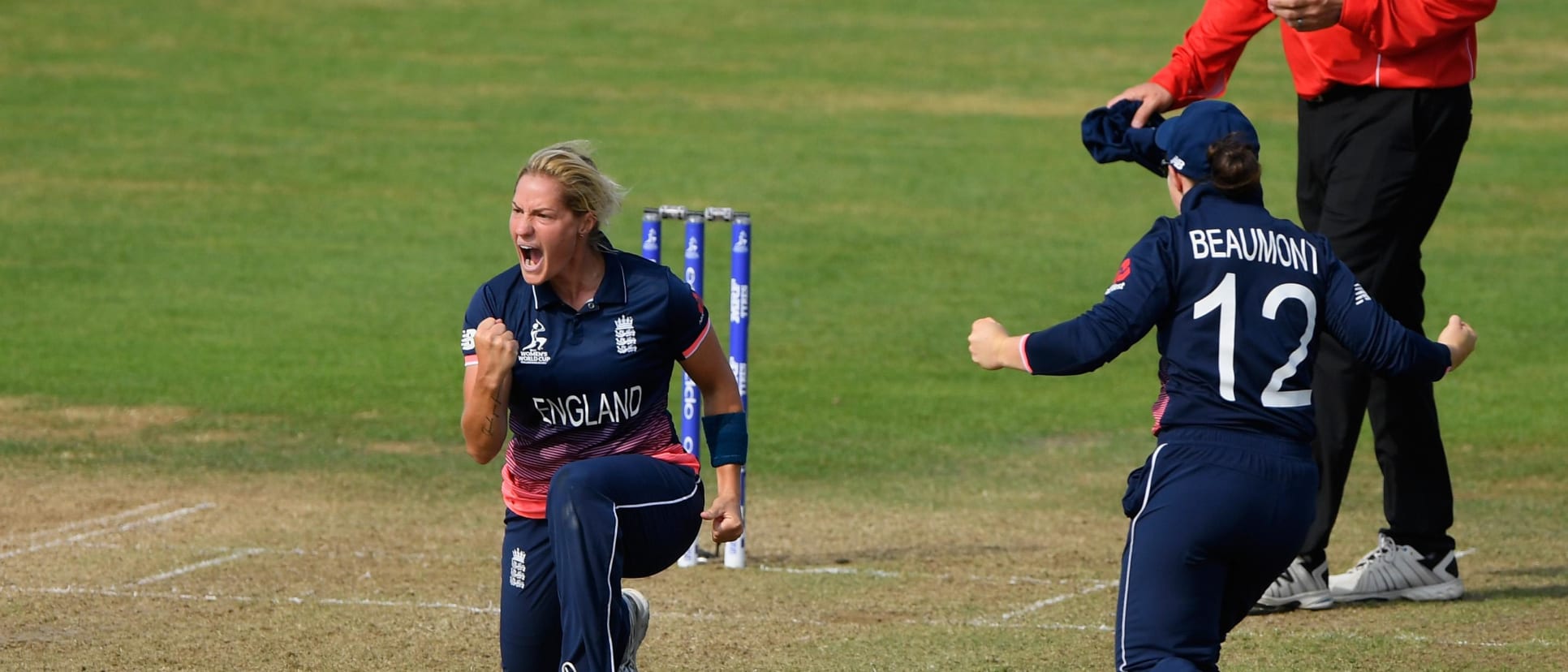 Katherine Brunt removed Ellyse Perry for 70 off 86 balls.