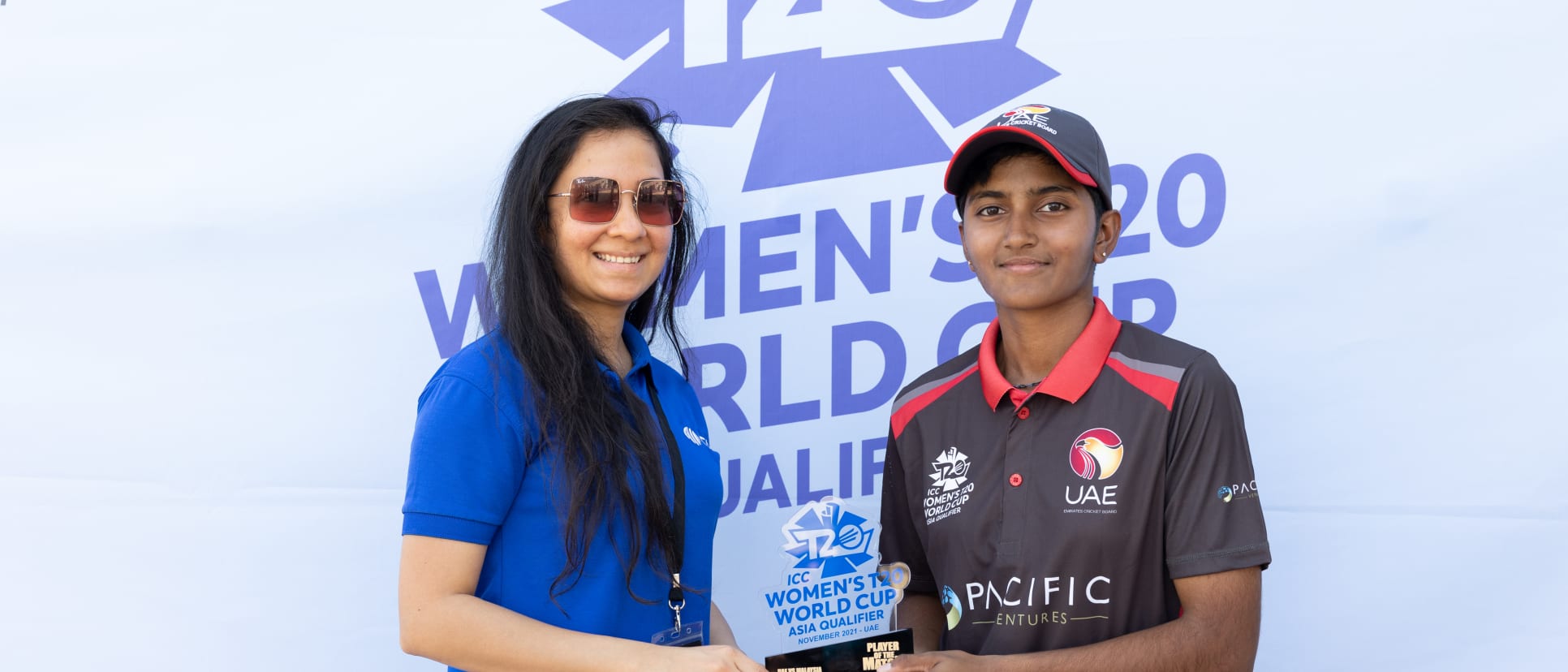 Theertha Satish was adjudged the Player of the Match for her impressive display