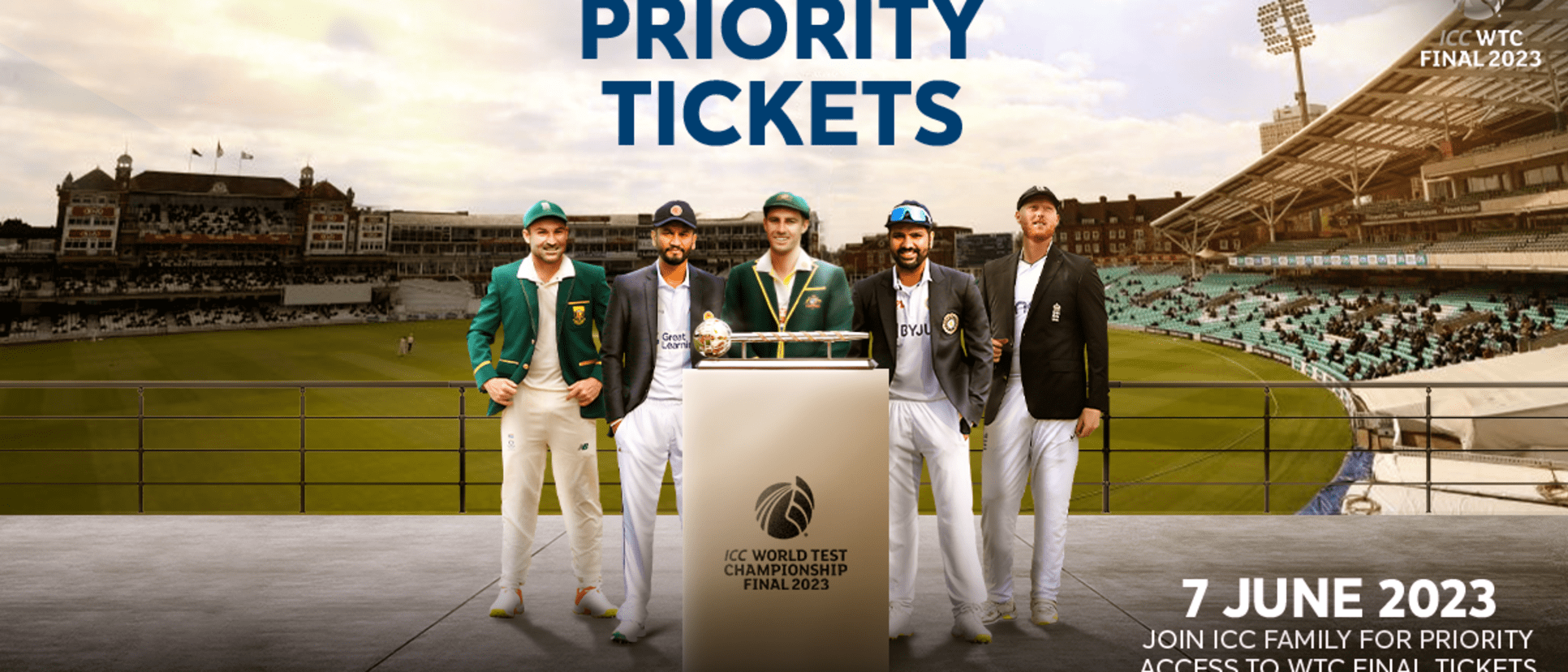 Fans who are register their interest or who are already ICC Family members will be given a priority window to purchase tickets