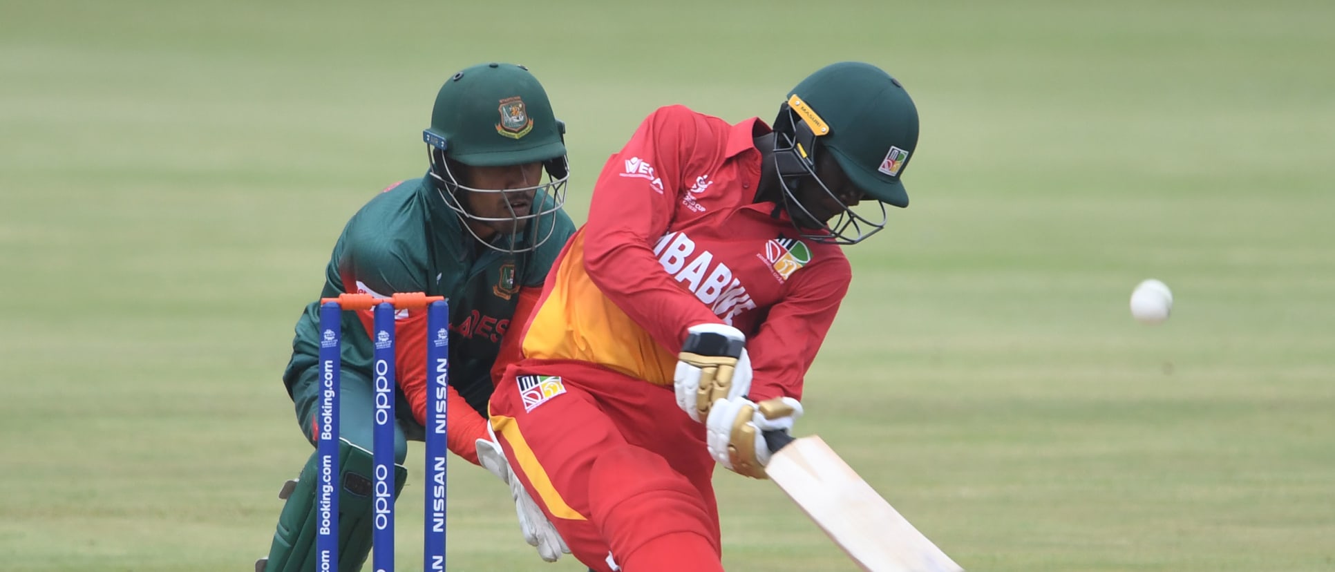 Tadiwanashe Marumani of Zimbabwe during the ICC U19 Cricket World Cup Group C match between Bangladesh and Zimbabwe at JB Marks Oval on January 18, 2020 in Potchefstroom, South Africa.